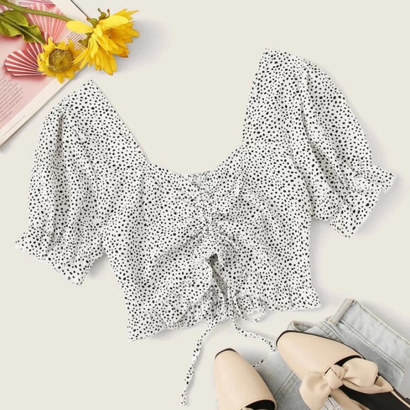 Drawstring Runched Top - Picture 1 of 7